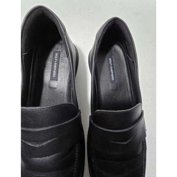 Wolf & Shepherd Coast Men’s Black Leather Penny Loafers Size 11 M Slip On - Picture 7 of 11